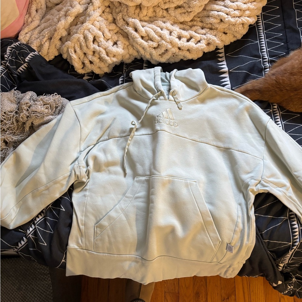 Adidas Men's Cream Hoodie Sweater